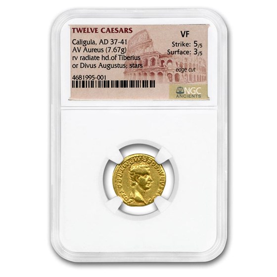 Roman Empire Gold Aureus Emperor Caligula (37-41 AD) VF NGC