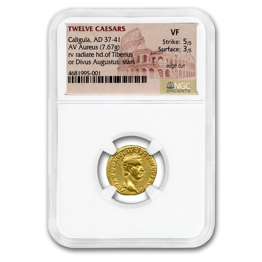 Roman Empire Gold Aureus Emperor Caligula (37-41 AD) VF NGC