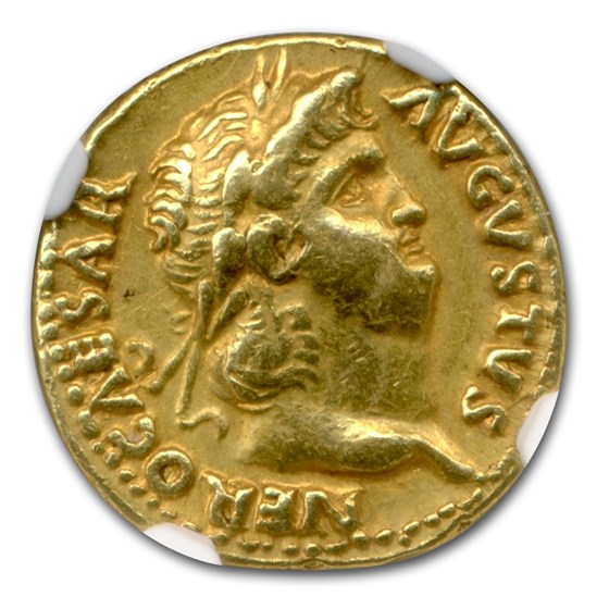 Roman Empire Gold Aureus Emperor Nero (54-68 AD) CH XF NGC Roman Empire Gold Aureus Emperor Nero (54-68 AD) CH XF NGC