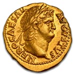 Roman Empire Gold Aureus Emperor Nero (54-68 AD) XF NGC (5/4)