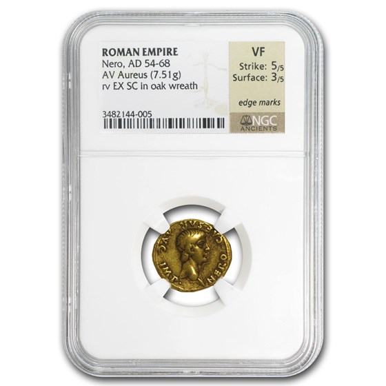 Roman Empire Gold Aureus of Nero VF NGC (54-68 AD) Roman Empire Gold Aureus of Nero VF NGC (54-68 AD)