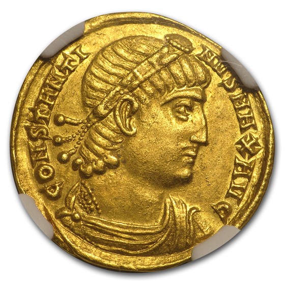 Roman Empire Gold Solidus Emp. Constantine I (307-337 AD) AU NGC