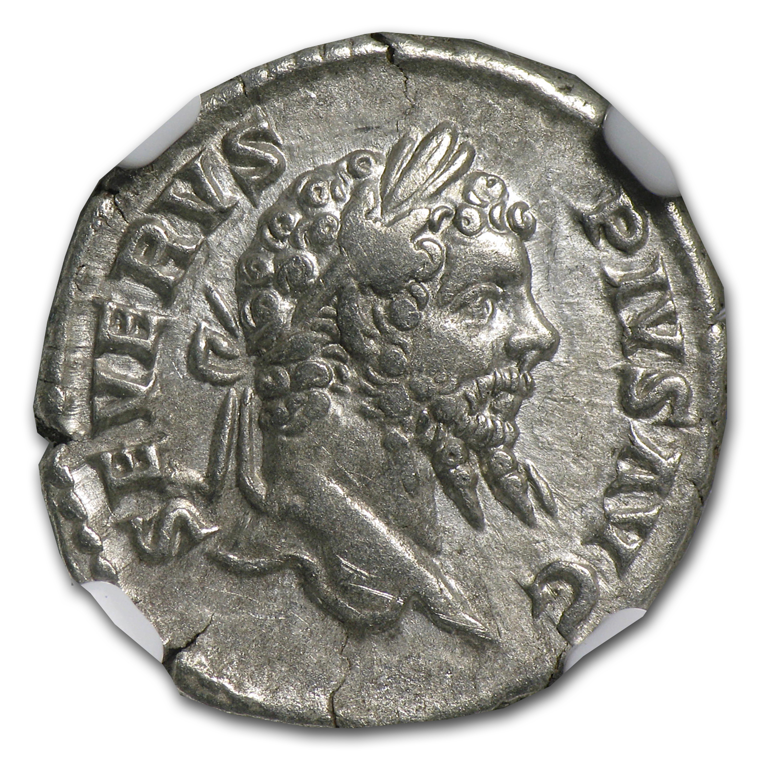 Roman Empire Silver Denarius Sept. Severus 193-211 AD XF NGC