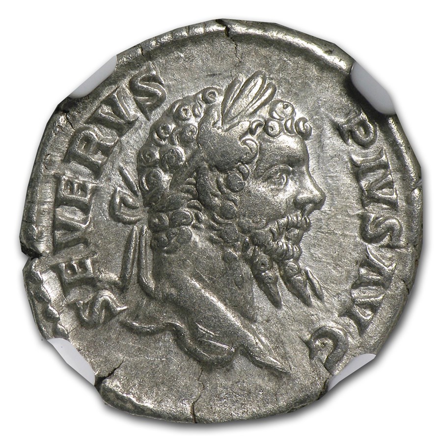 Roman Empire Silver Denarius Sept. Severus (193-211 AD) XF NGC