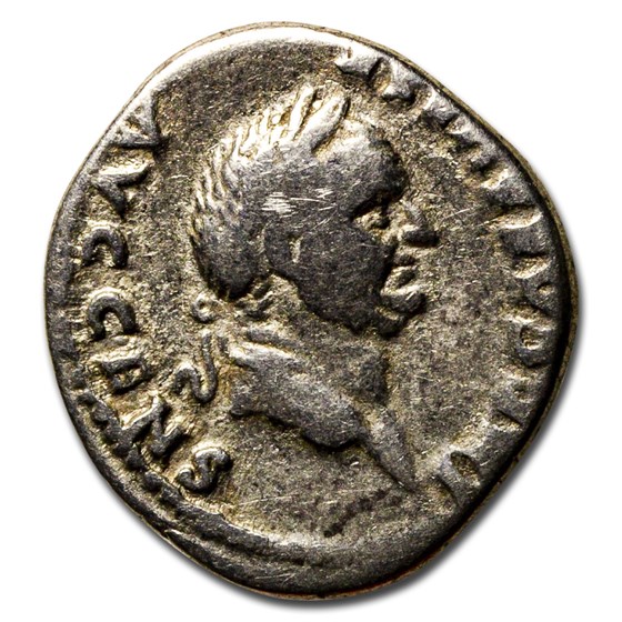 Roman Empire Silver Denarius Vespasian (73 AD) VG-VF (RIC II 546) Roman Empire Silver Denarius Vespasian (73 AD) VG-VF (RIC II 546)