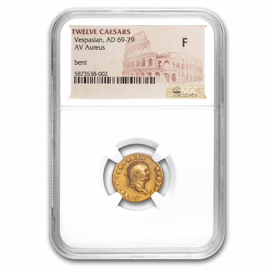 Roman Gold Aureus Emp Vespasian (69-79 AD) Fine NGC (RIC II 971