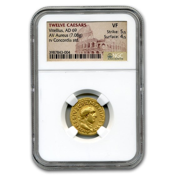 Roman Gold Aureus Emperor Vitellius (69 AD) VF NGC Roman Gold Aureus Emperor Vitellius (69 AD) VF NGC