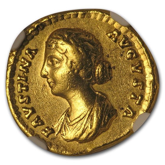 Roman Gold Aureus Faustina Jr. (147-75/6 AD) CH VF NGC Roman Gold Aureus Faustina Jr. (147-75/6 AD) CH VF NGC