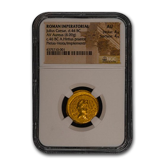 Roman Gold Aureus Julius Caesar (44 BC) AU NGC Roman Gold Aureus Julius Caesar (44 BC) AU NGC