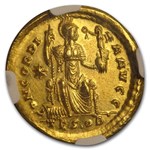 Roman Gold Solidus Emperor Honorius (393-423 AD) MS NGC