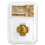 Roman Gold Solidus Emperor Honorius (393-423 AD) MS NGC