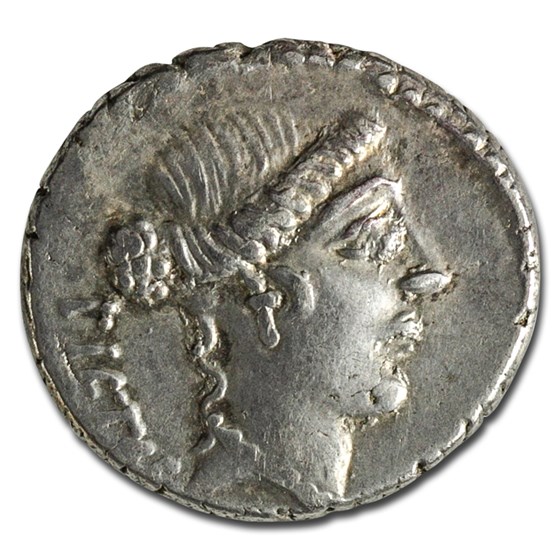 Roman Imperatorial AR Denarius A. Bruti (48 BC) Ch VF (Cr-450/2) Roman Imperatorial AR Denarius A. Bruti (48 BC) Ch VF (Cr-450/2)