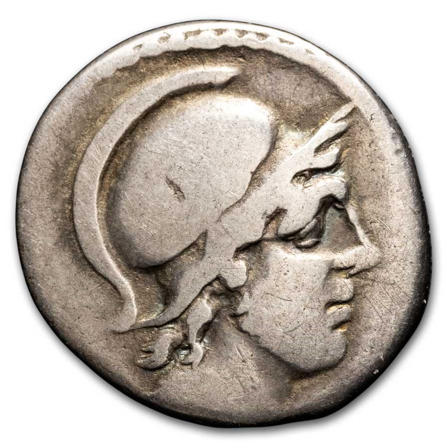 Roman Imperatorial AR Denarius Albin. Bruti 48 BC Fine Cr-450/1a