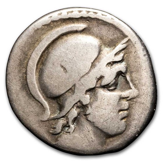 Roman Imperatorial AR Denarius Albin. Bruti 48 BC Fine Cr-450/1a Roman Imperatorial AR Denarius Albin. Bruti 48 BC Fine Cr-450/1a