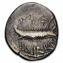Roman Imperatorial AR Legionary Denarius Marc Antony (30 BC) VF