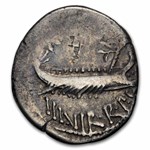 Roman Imperatorial AR Legionary Denarius Marc Antony (30 BC) VF