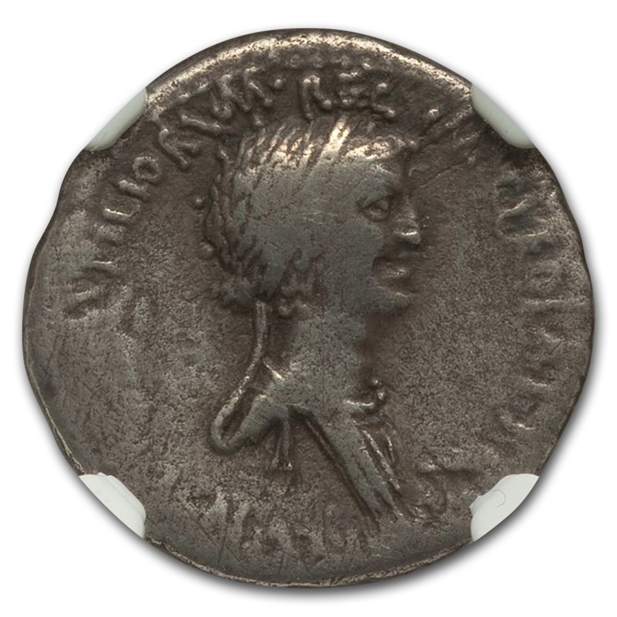 Roman Imperatorial Cleopatra VII & M. Antony AR Denarius Ch F NGC