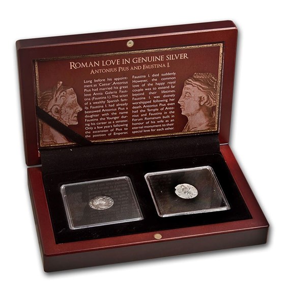 Roman Love 2-Coin Genuine Silver Pius and Faustina I Set Roman Love 2-Coin Genuine Silver Pius and Faustina I Set
