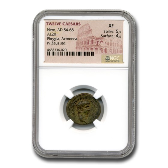 Roman Provencial AE 20 Emperor Nero (54-68 AD) XF NGC Roman Provencial AE 20 Emperor Nero (54-68 AD) XF NGC