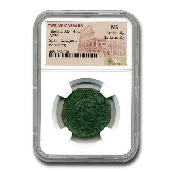 Roman Provencial AE 28 Emperor Tiberius (14-37 AD) MS NGC Roman Provencial AE 28 Emperor Tiberius (14-37 AD) MS NGC