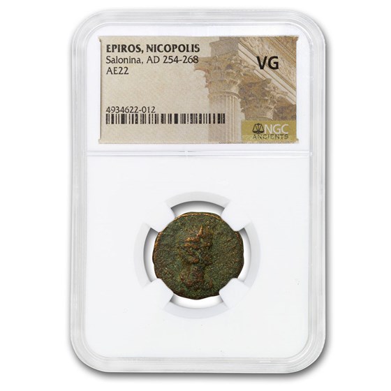 Roman Province Epiros AE 22 Salonina (254-268 AD) VG NGC Roman Province Epiros AE 22 Salonina (254-268 AD) VG NGC