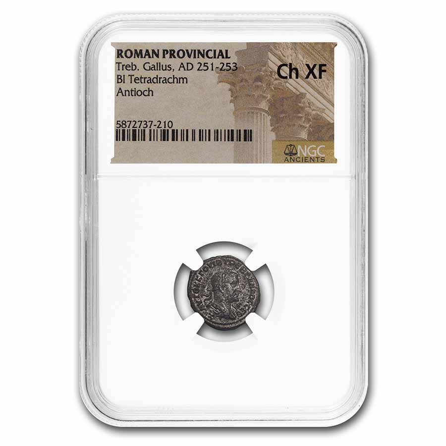 Roman Provincial BI Tetradrachm (251-253 AD) Ch XF NGC (Vault)