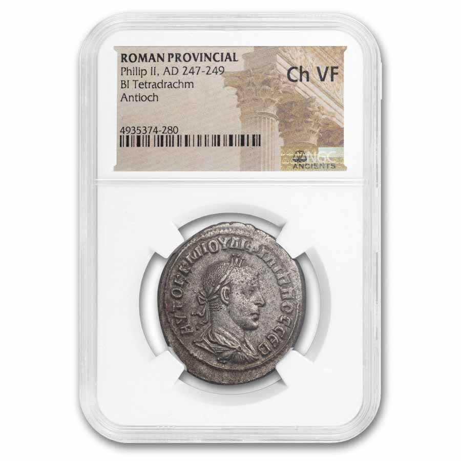 Buy 247-249 Roman BI Tetradrachm Philip II Ch VF NGC | APMEX