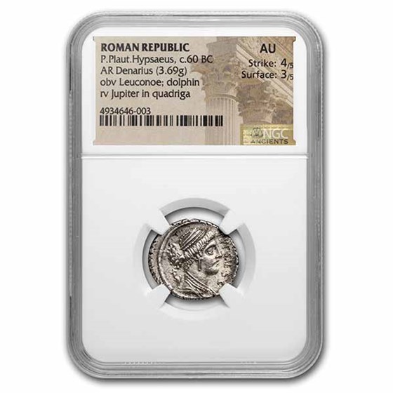 Roman Rep. AR Denarius P. Plat Hypsaeus 60 BC AU NGC (Cr-420/2a) Roman Rep. AR Denarius P. Plat Hypsaeus 60 BC AU NGC (Cr-420/2a)