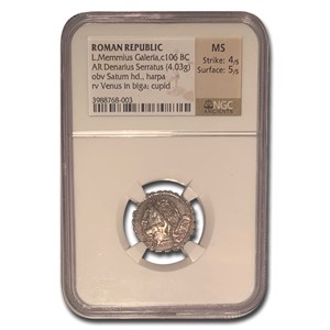 Buy 106 BC Roman Rep AR Denarius Memmius Galeria MS | APMEX