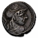 Roman Rep. Silver Denarius Cn. Len. Clodianus (88 BC) XF Cr-345/1