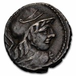 Roman Rep. Silver Denarius Cn. Len. Clodianus (88 BC) XF Cr-345/1