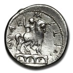 Roman Rep. Silver Denarius M. Aemelius (114-113 BC) VF (Cr-291/1)