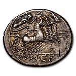 Roman Rep. Silver Denarius M. Fannius (123 BC) Ch Fine (Cr-275/1)