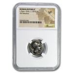 Roman Repub. Silver Denarius L. Flaminius Chilo (109/8 BC) VF NGC