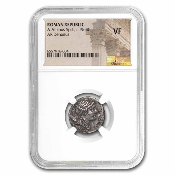 Roman Republic AR Denarius A.Albinus (96 BC) VF NGC (Cr-335/9)