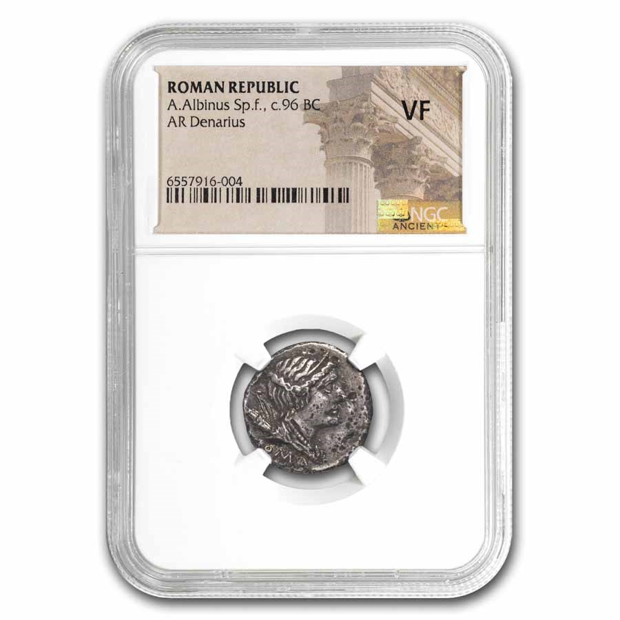 Roman Republic AR Denarius A.Albinus (96 BC) VF NGC (Cr-335/9)