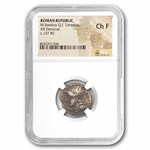 Roman Republic AR Denarius Baebius (137 BC) Ch F NGC (Cr-236/1)