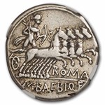 Roman Republic AR Denarius Baebius (137 BC) VF NGC (Cr-236/1)