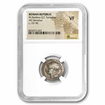 Roman Republic AR Denarius Baebius (137 BC) VF NGC (Cr-236/1)