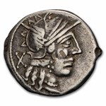 Roman Republic AR Denarius C Cato (123 BC) VF (Crawford 274/1)
