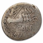 Roman Republic AR Denarius Cn. Carbo (C.121 BC) VF (Cr-278/1)