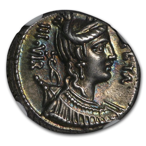 Roman Republic AR Denarius Consul Hosidius (68-64 BC) CH AU NGC Roman Republic AR Denarius Consul Hosidius (68-64 BC) CH AU NGC