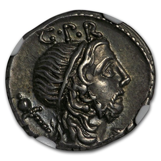 Roman Republic AR Denarius Consul Lentulus (76-75 BC) AU* NGC Roman Republic AR Denarius Consul Lentulus (76-75 BC) AU* NGC