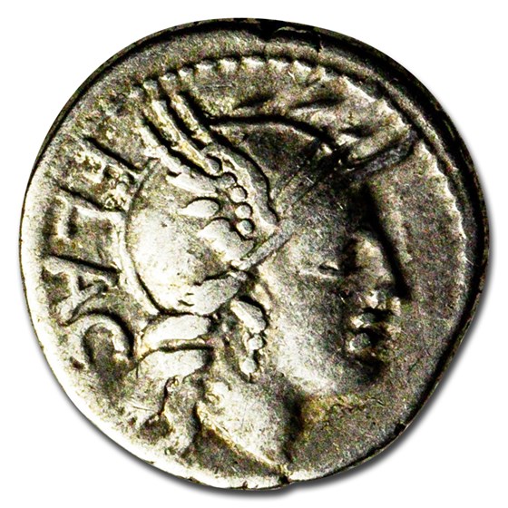 Roman Republic AR Denarius L. Flaccus (77 BC) VF (Crawford-387/1) Roman Republic AR Denarius L. Flaccus (77 BC) VF (Crawford-387/1)