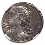 Roman Republic AR Denarius L. Macer (84 BC) Ch F NGC (Cr-354/1)