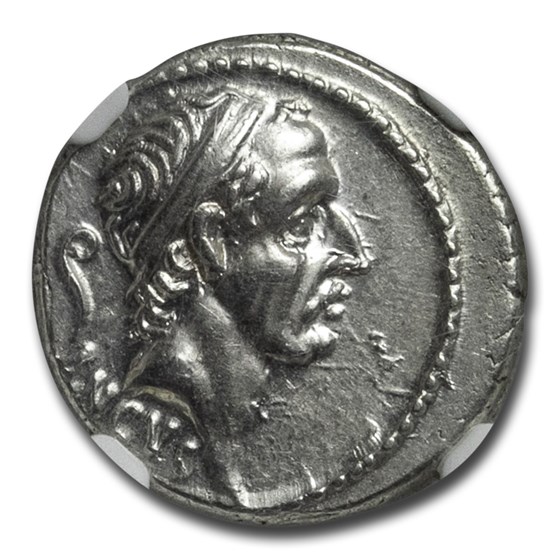 Roman Republic AR Denarius L. Marcius Philippus (57 BC) Ch AU NGC Roman Republic AR Denarius L. Marcius Philippus (57 BC) Ch AU NGC