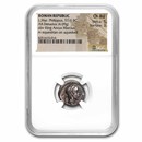 Roman Republic AR Denarius L. Marcius Philippus (57 BC) Ch AU NGC Roman Republic AR Denarius L. Marcius Philippus (57 BC) Ch AU NGC