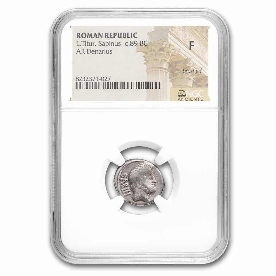 Roman Republic AR Denarius L. Sabinus 89 BC, F NGC Cr-344/3