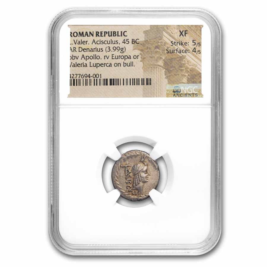 Buy 45 BC Roman Silver Denarius Acisculus XF 5/4 | APMEX