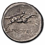 Roman Republic AR Denarius LC Piso Frugi (90 BC) Ch XF (Cr-340/1)
